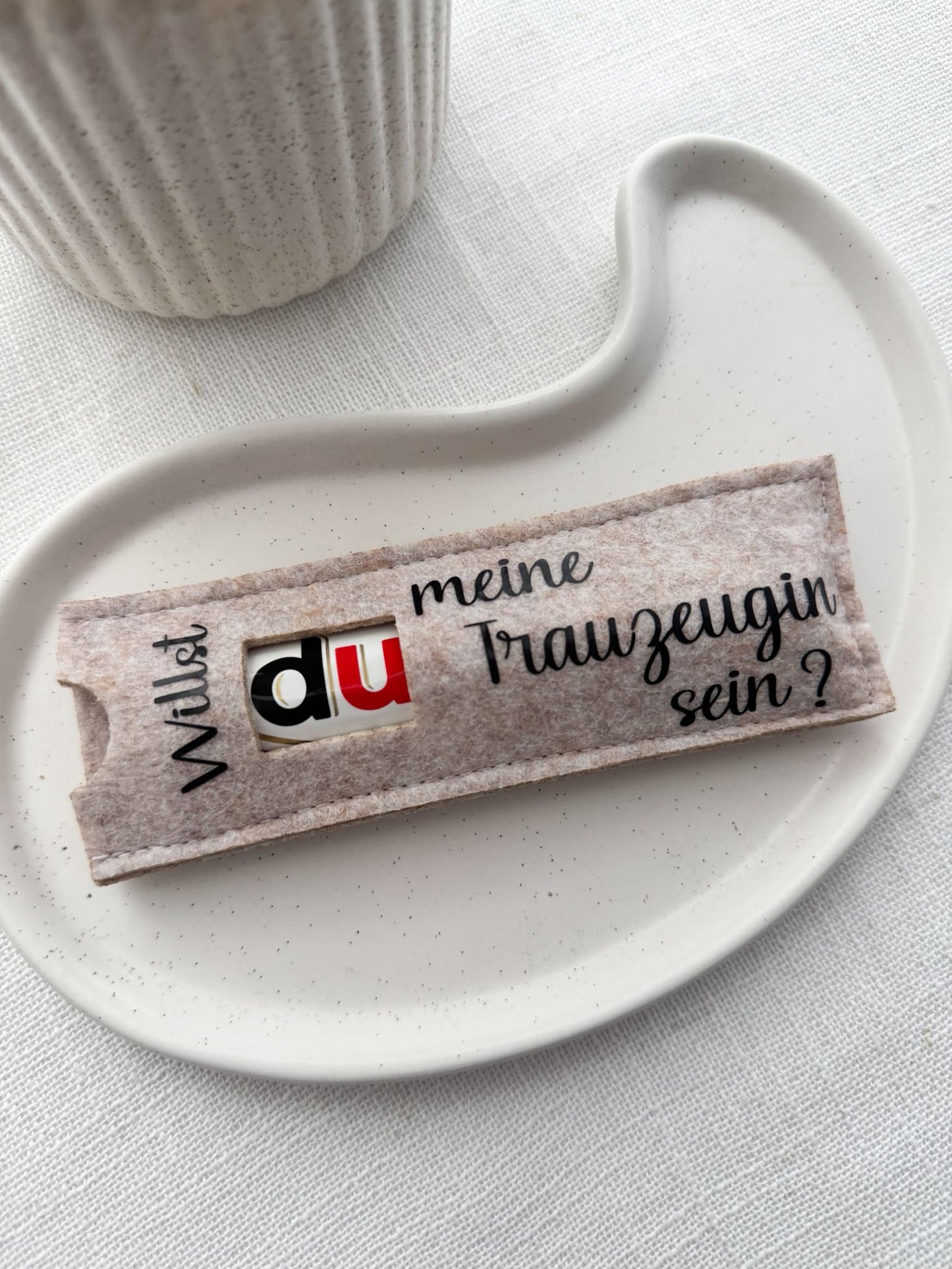 Filzhüllen für Schokoriegel "TRAUZEUGEN"