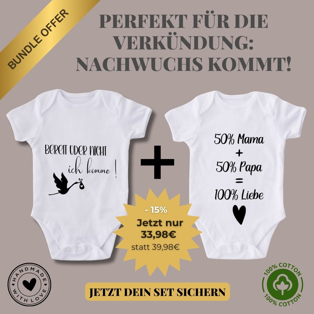 AKTION: Babybody Set zur Verkündung deiner Schwangerschaft