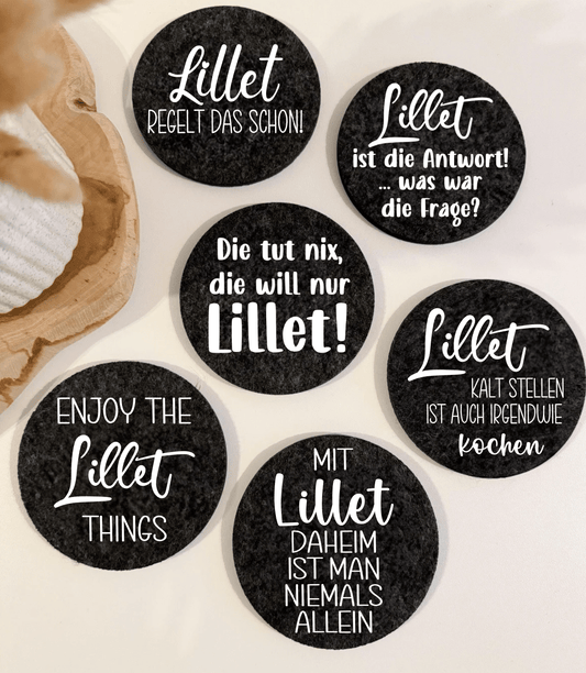 6er Set Filzuntersetzer - "LILLET" - NiJeKra