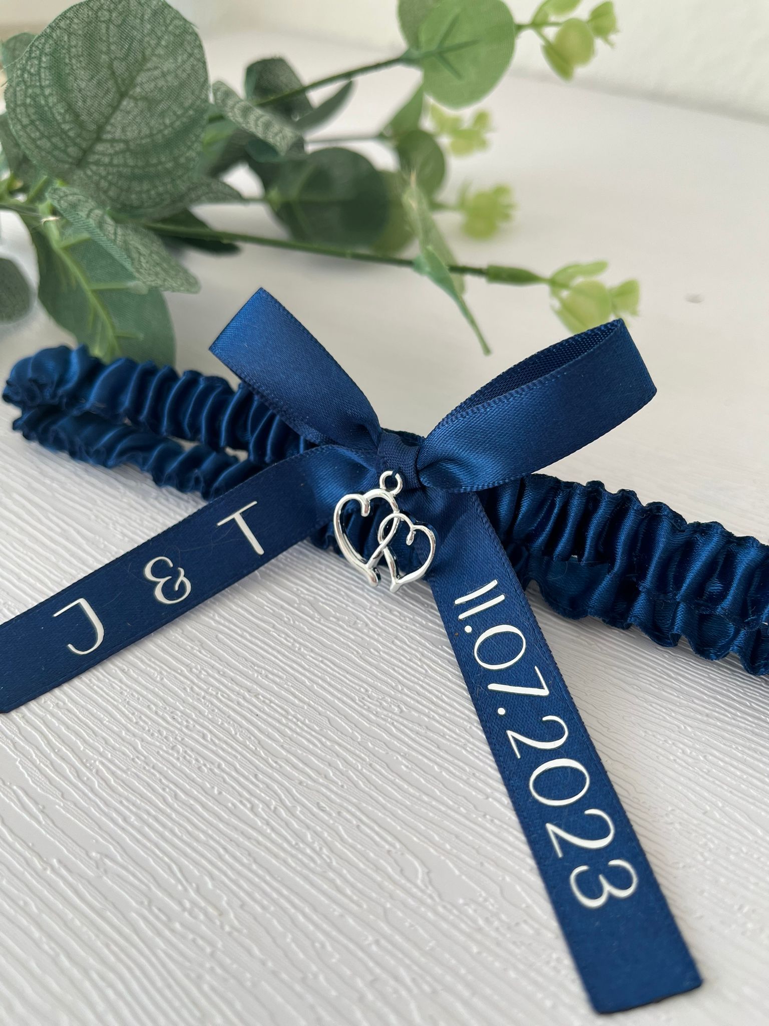 personalisiertes Strumpfband "BLAUER SCHWUR" - NiJeKra