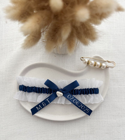 personalisiertes Strumpfband - "BRAUTGLANZ"