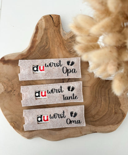 Filzhüllen für Schokoriegel / Schwangerschaftsverkündung - NiJeKra