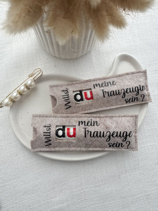 Filzhüllen für Schokoriegel "TRAUZEUGEN" - NiJeKra