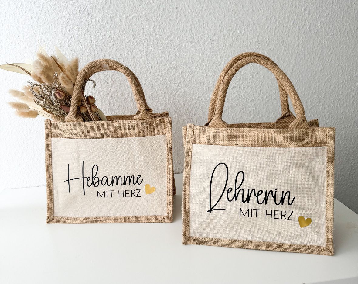 Jutetasche "BERUFE MIT HERZ" - NiJeKra