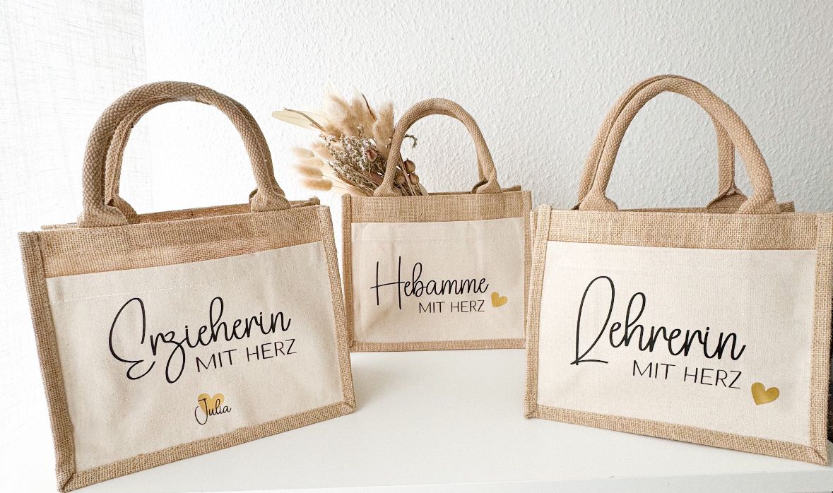 Jutetasche "BERUFE MIT HERZ" - NiJeKra