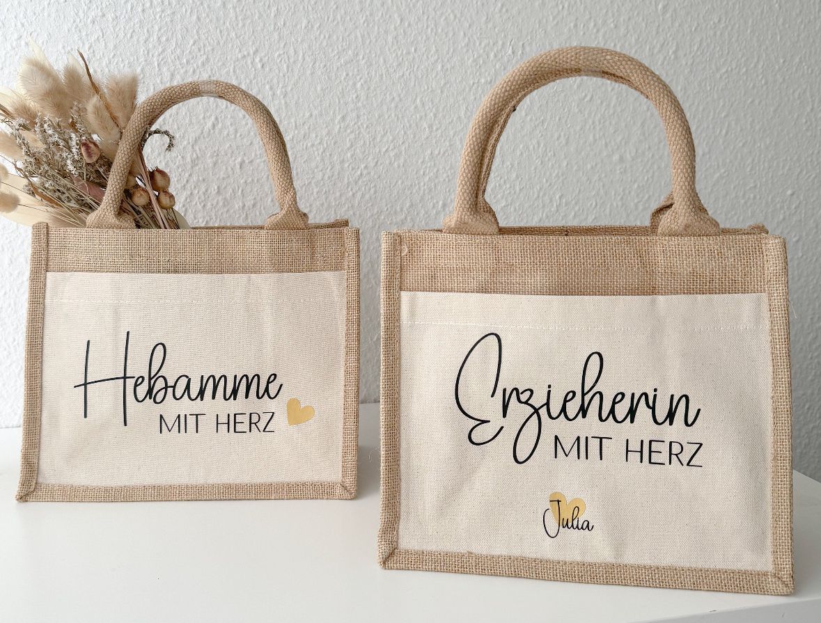 Jutetasche "BERUFE MIT HERZ" - NiJeKra
