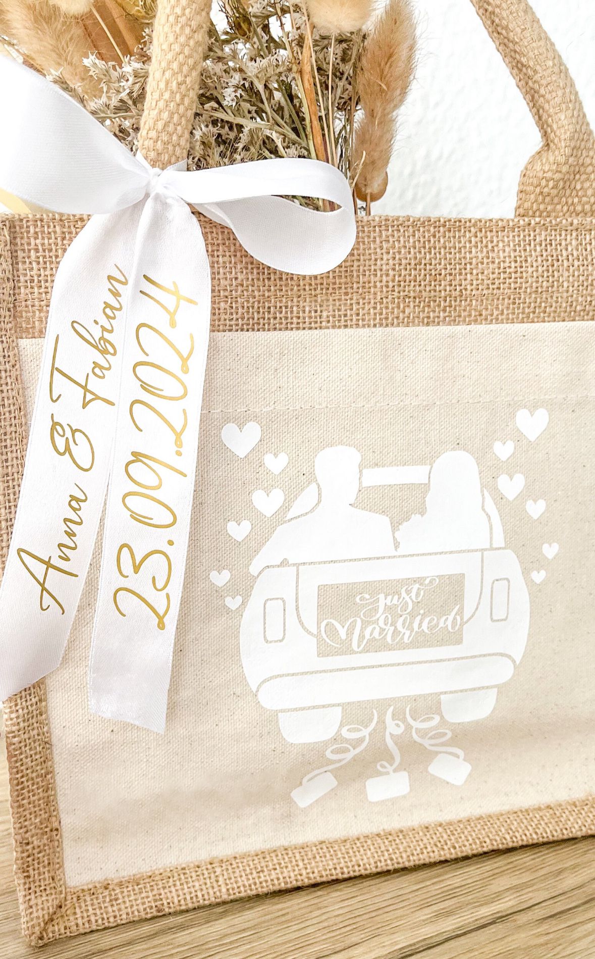 Jutetasche "JUST MARRIED" - NiJeKra