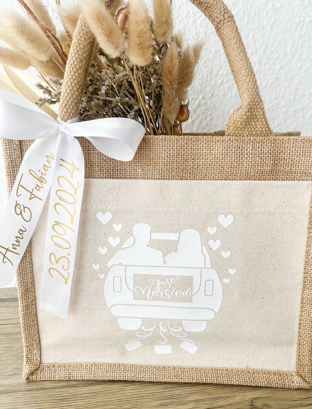 Jutetasche "JUST MARRIED" - NiJeKra