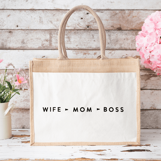 Jutetasche "WIFE - MOM - BOSS" - NiJeKra