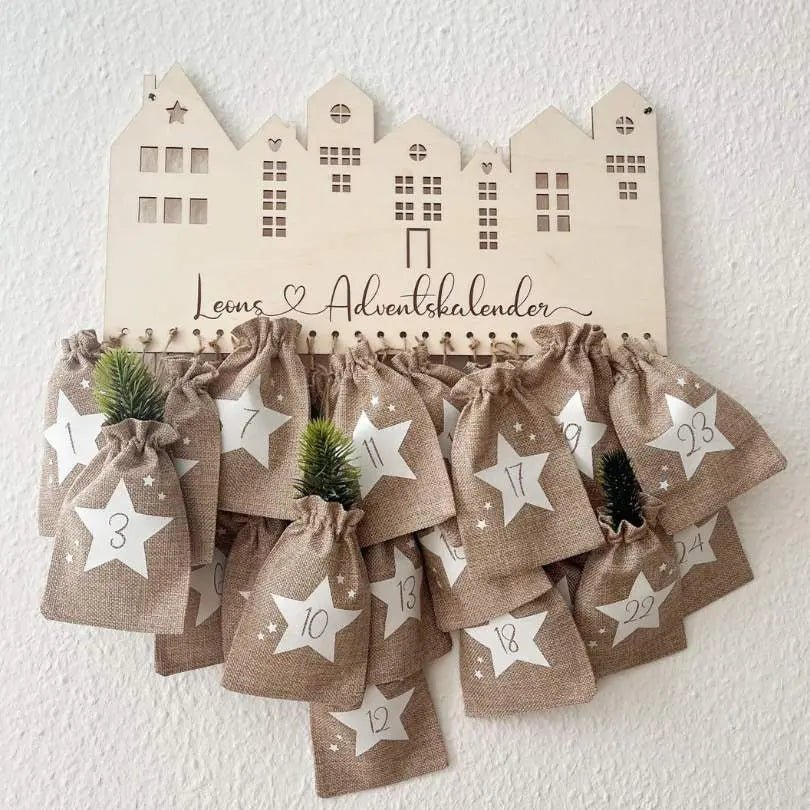 Nachhaltiger Adventskalender / 24 handgemachte Jutesäckchen - NiJeKra