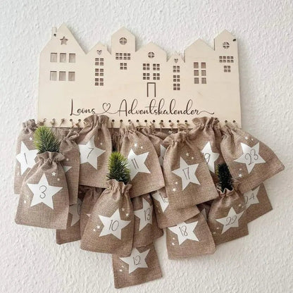 Nachhaltiger Adventskalender / 24 handgemachte Jutesäckchen - NiJeKra