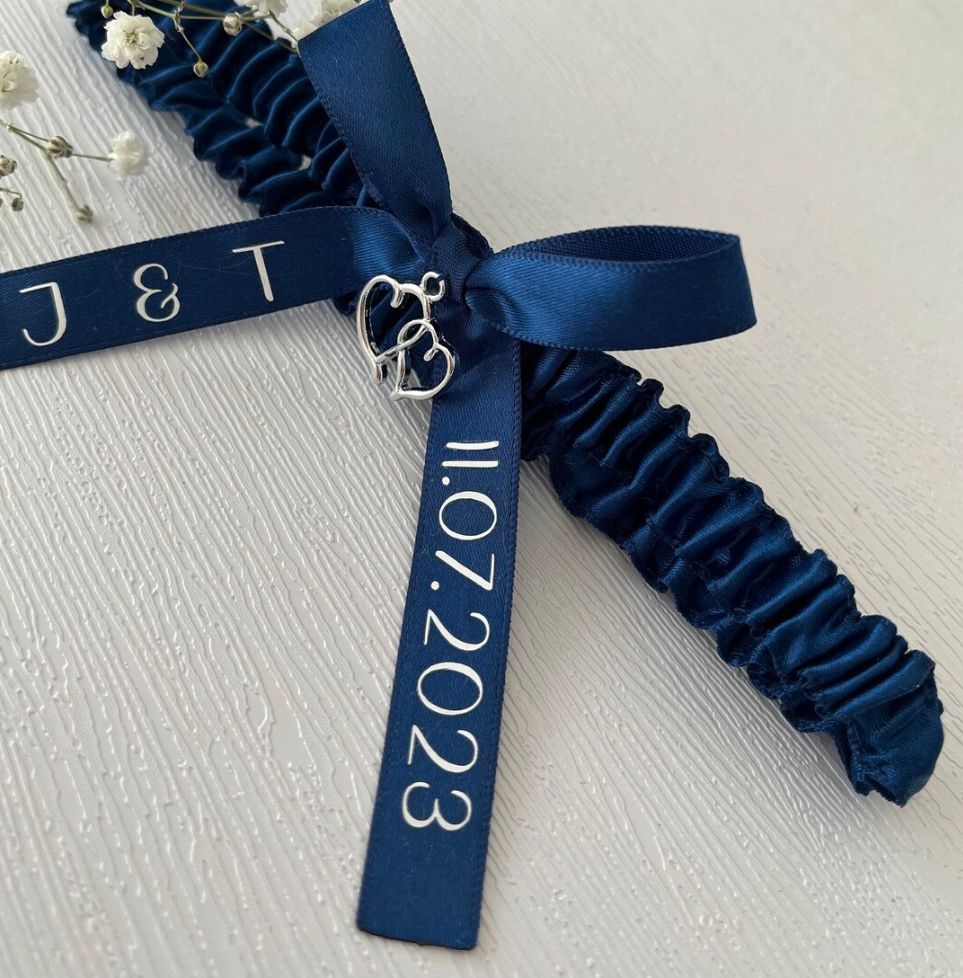 personalisiertes Strumpfband "BLAUER SCHWUR" - NiJeKra