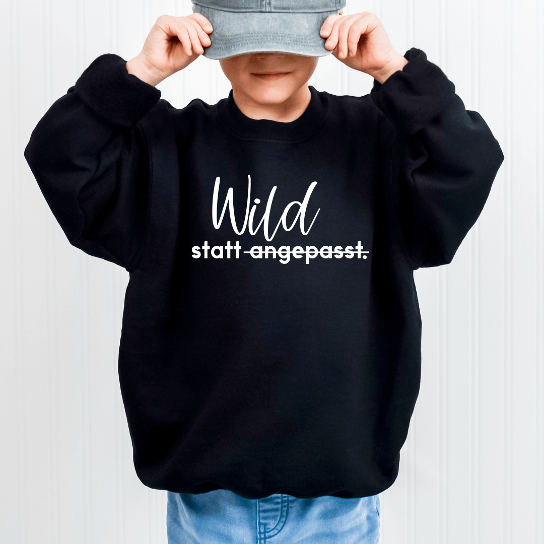 Statement - Sweatshirt für Kinder „Wild statt angepasst“ - NiJeKra