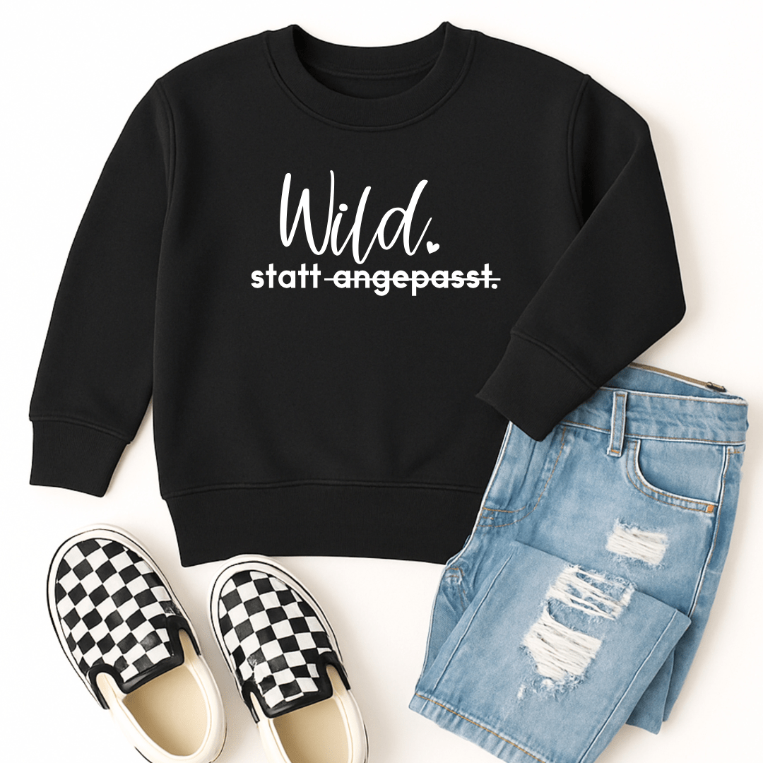 Statement - Sweatshirt für Kinder „Wild statt angepasst“ - NiJeKra