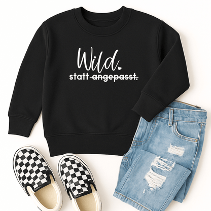 Statement - Sweatshirt für Kinder „Wild statt angepasst“ - NiJeKra