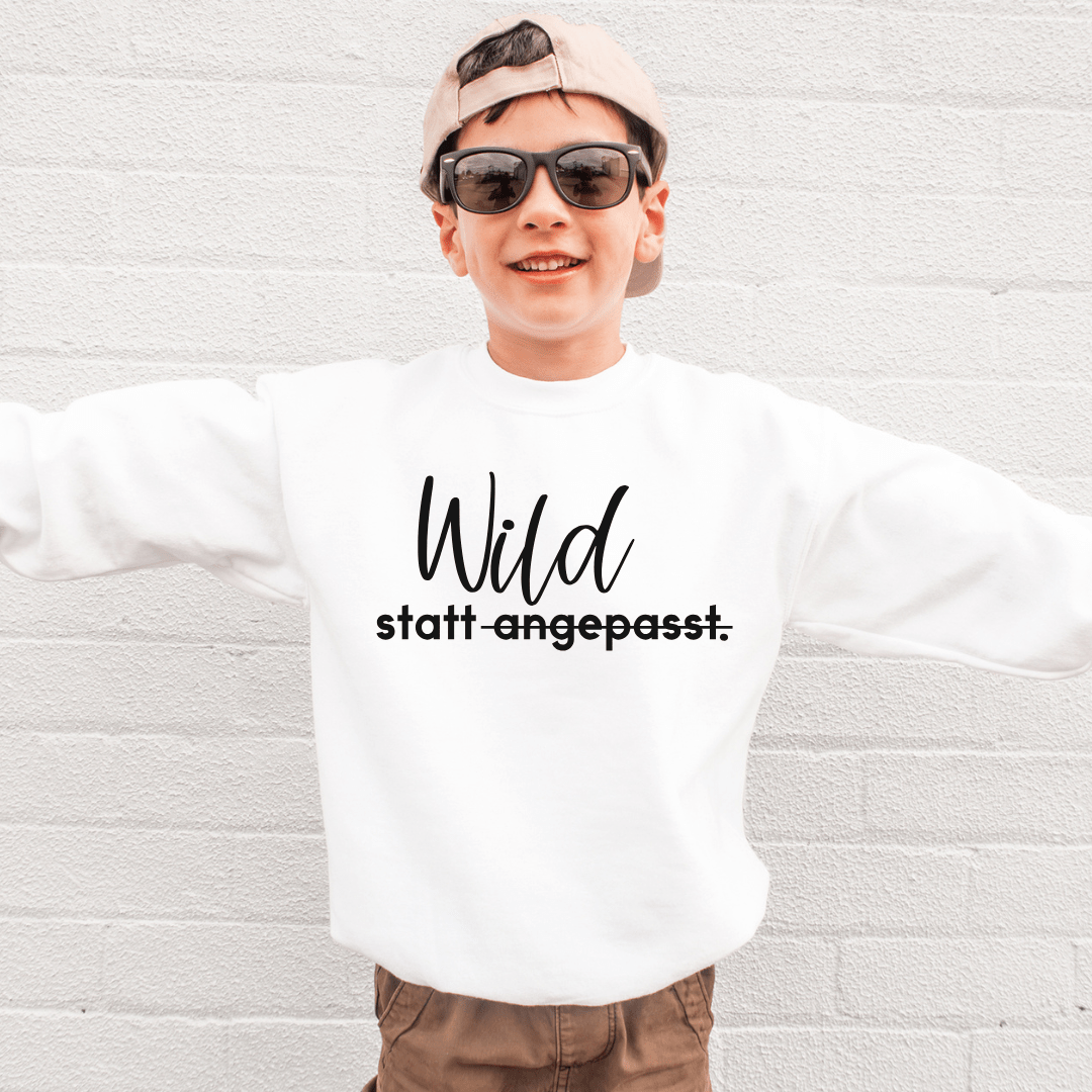 Statement - Sweatshirt für Kinder „Wild statt angepasst“ - NiJeKra