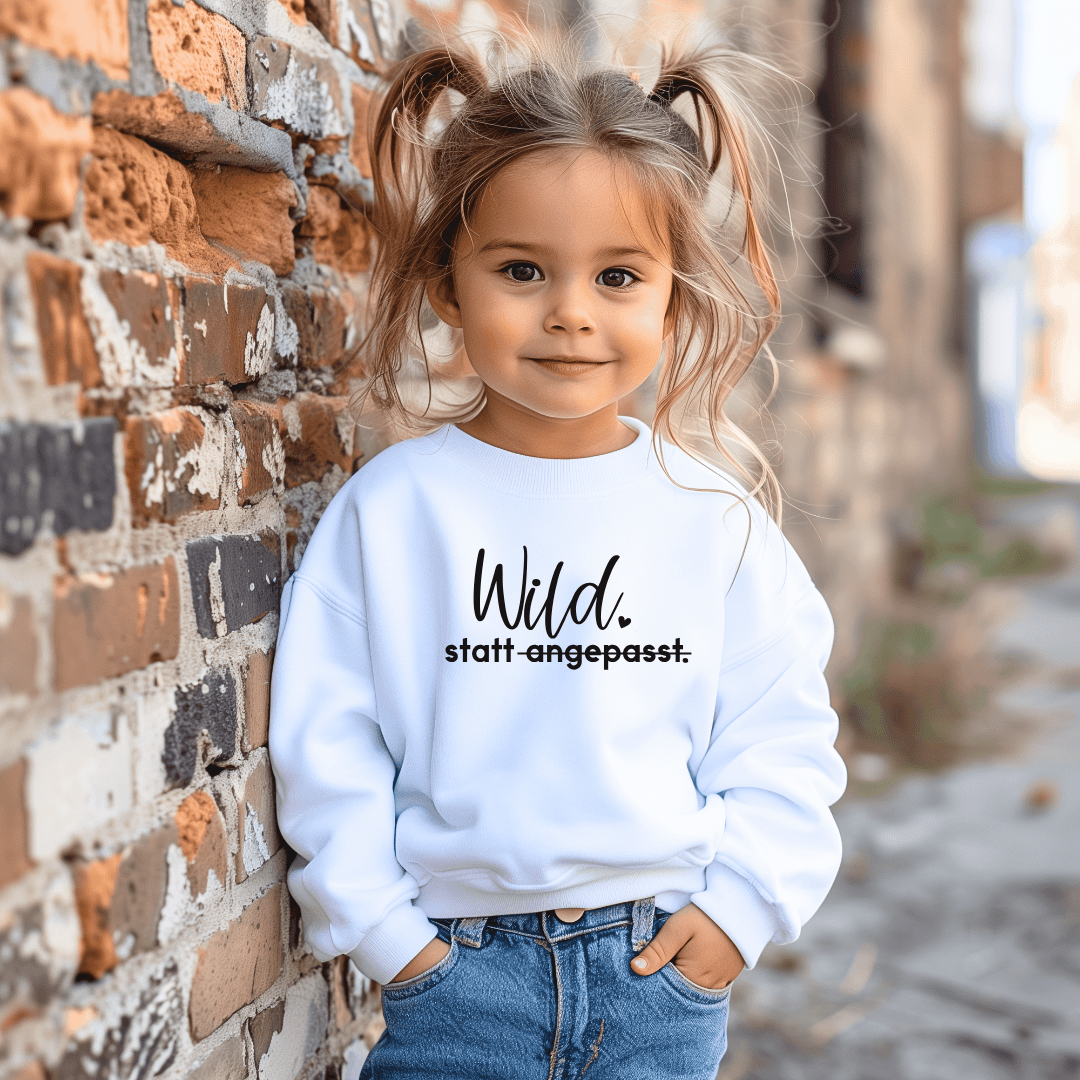Statement - Sweatshirt für Kinder „Wild statt angepasst“ - NiJeKra